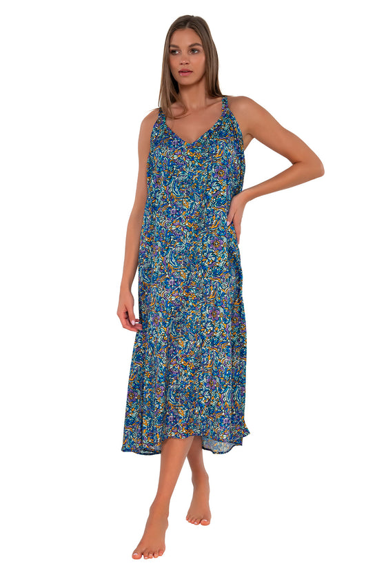 Sunsets Pansy Fields Destination Dress Cover Up