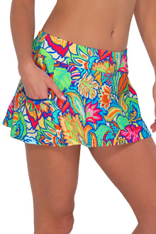  Sunsets Fiji Sandbar Rib Sporty Swim Skirt