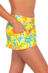 Sunsets Golden Tropics Sandbar Rib Sporty Swim Skirt