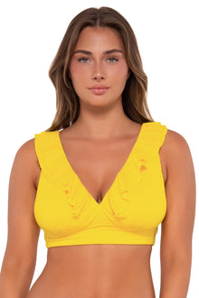  Sunsets Lemon Zest Sandbar Rib Willa Wireless Bikini Top Cup Sizes C to DD