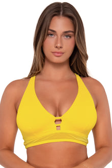  Sunsets Lemon Zest Sandbar Rib Danica Bikini Top Cup Sizes C to DD