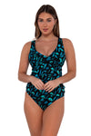 Sunsets Cascade Seagrass Texture Elsie Tankini Top Cup Sizes E to H