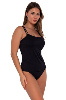  Sunsets Black Seagrass Texture Taylor Tankini Top Cup Sizes E to H