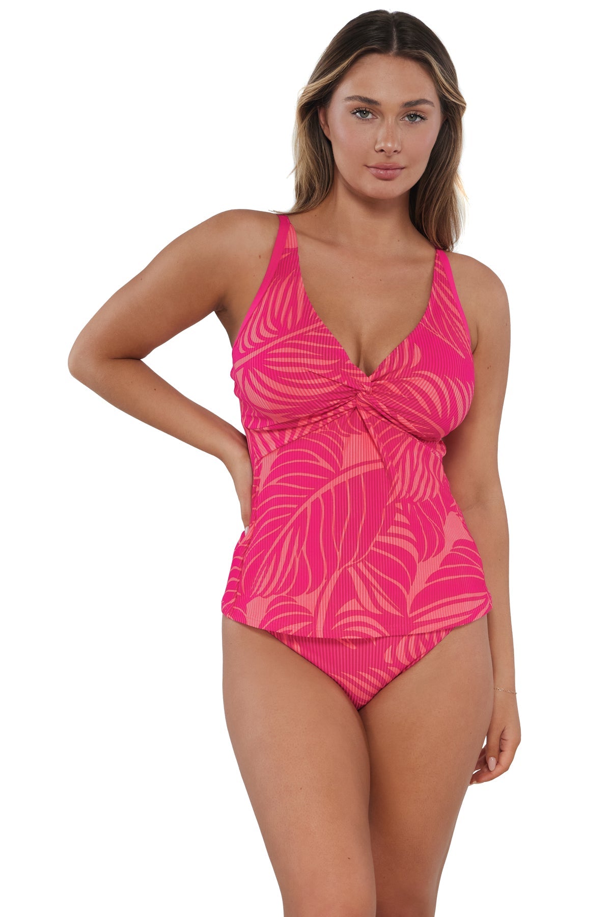 Sunsets Blushing Palms Sandbar Rib Forever Tankini Top
