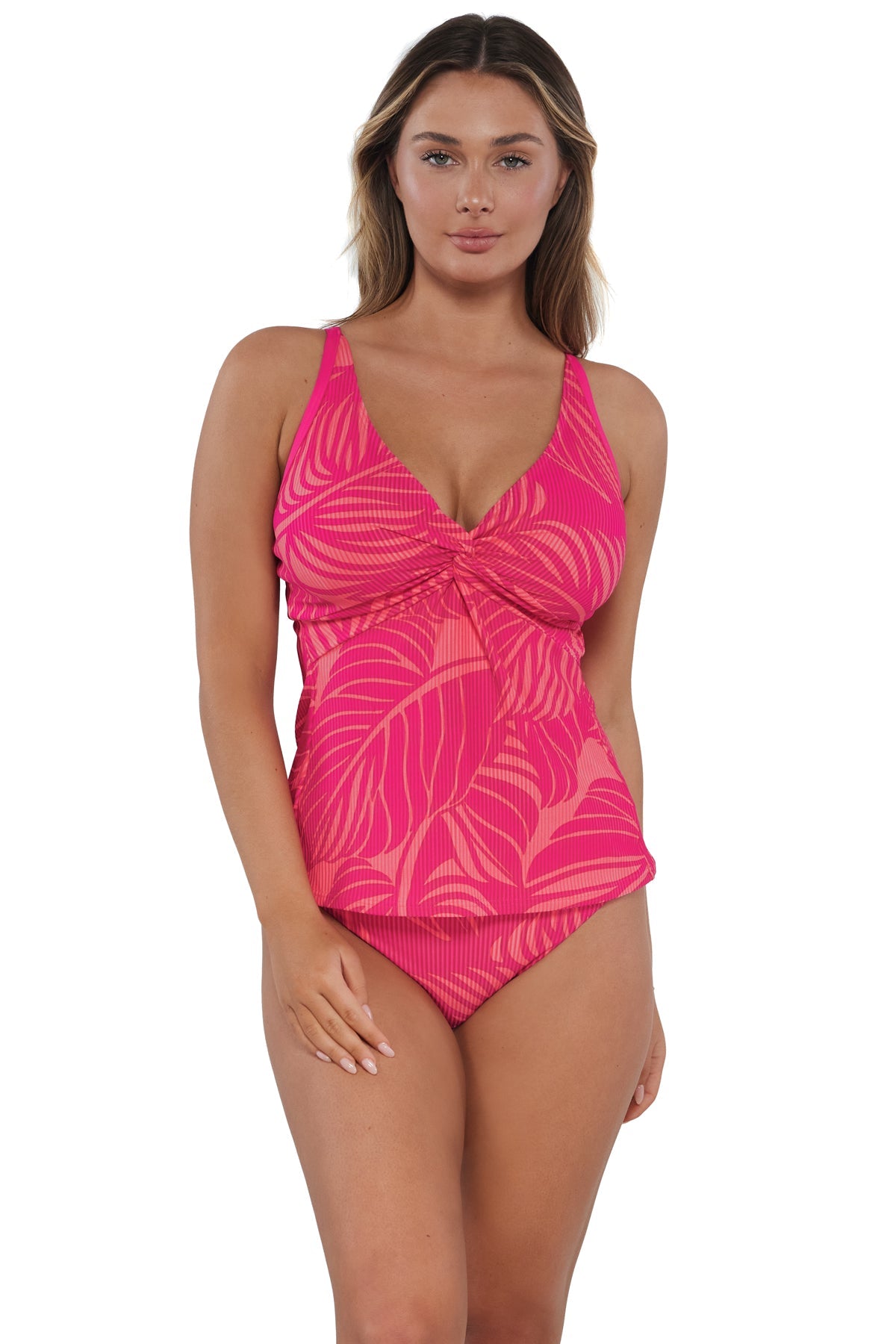 Sunsets Blushing Palms Sandbar Rib Forever Tankini Top