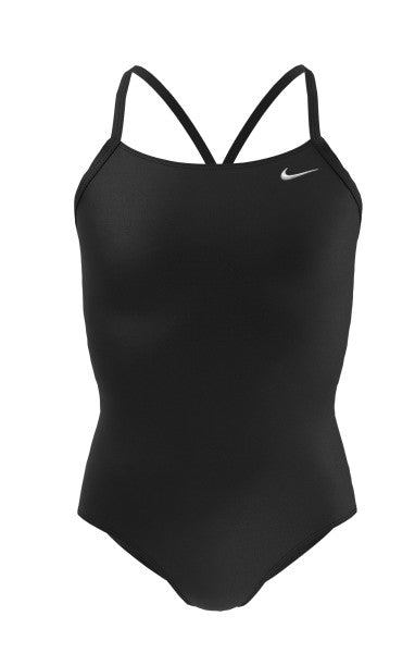 Nike Swim Girls' Racerback Cut-Out Tank One Piece Black