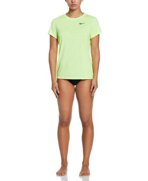 Nike Swim Women's Essential Short-Sleeve Loose Fit Hydroguard Volt Glow