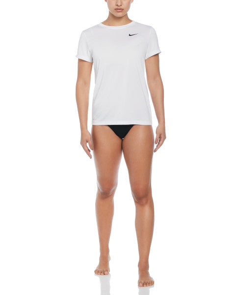 Nike Swim Women's Essential Short-Sleeve Loose Fit Hydroguard White