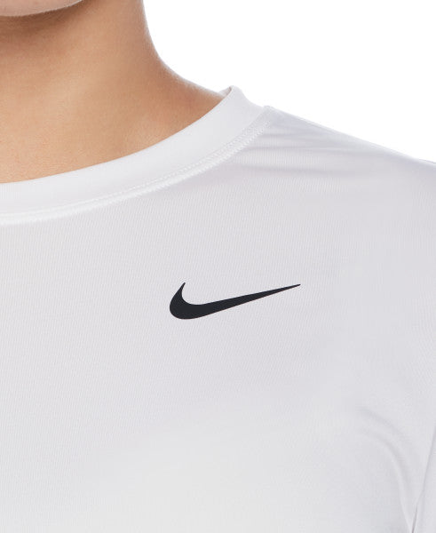 Nike Swim Women's Essential Short-Sleeve Loose Fit Hydroguard White