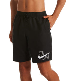  Nike Swim Men's Solid Logo Lap 9" Volley Shorts Black