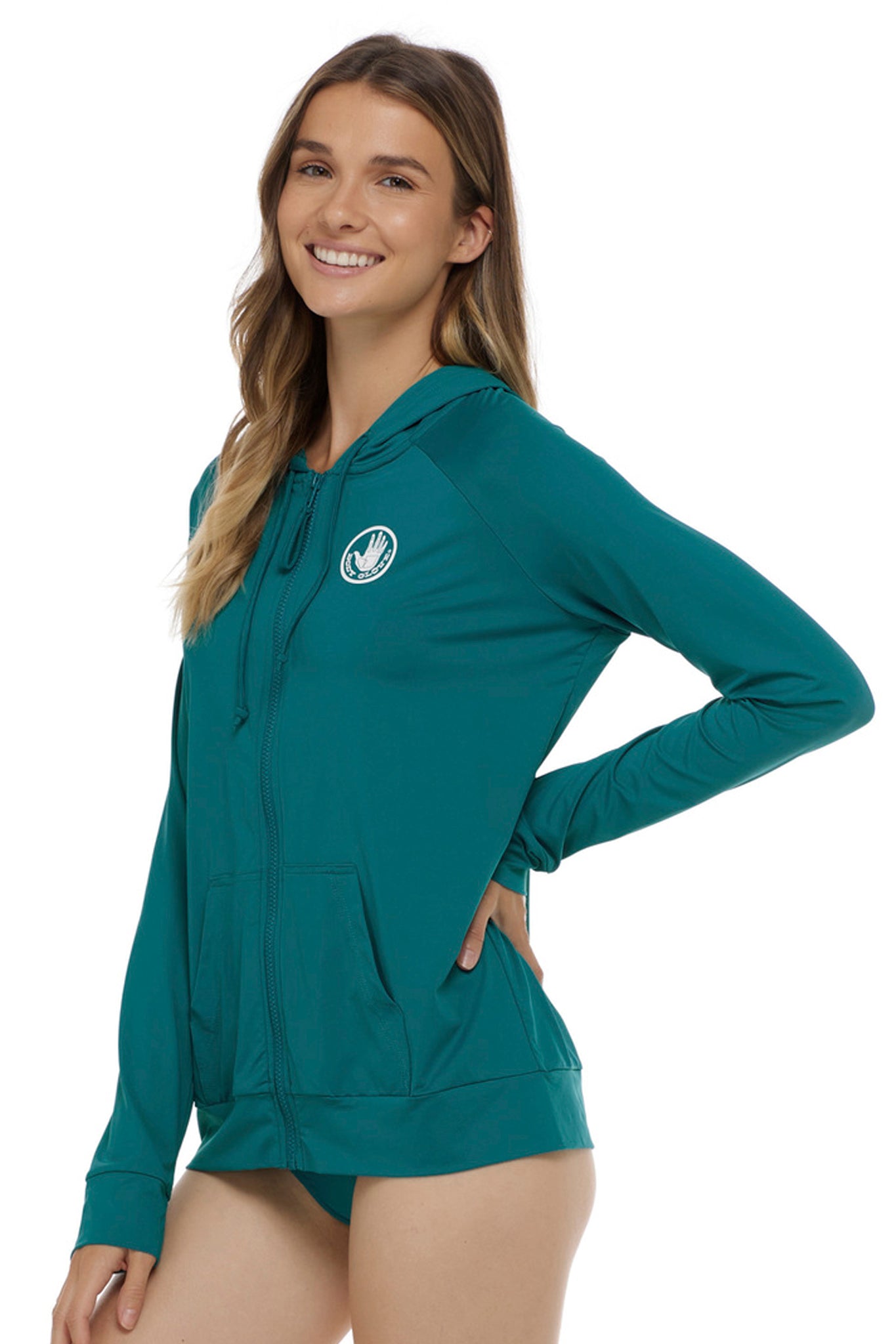 Body Glove Smoothies Kingfisher Adeline Zip Front Hoodie Rash Guards