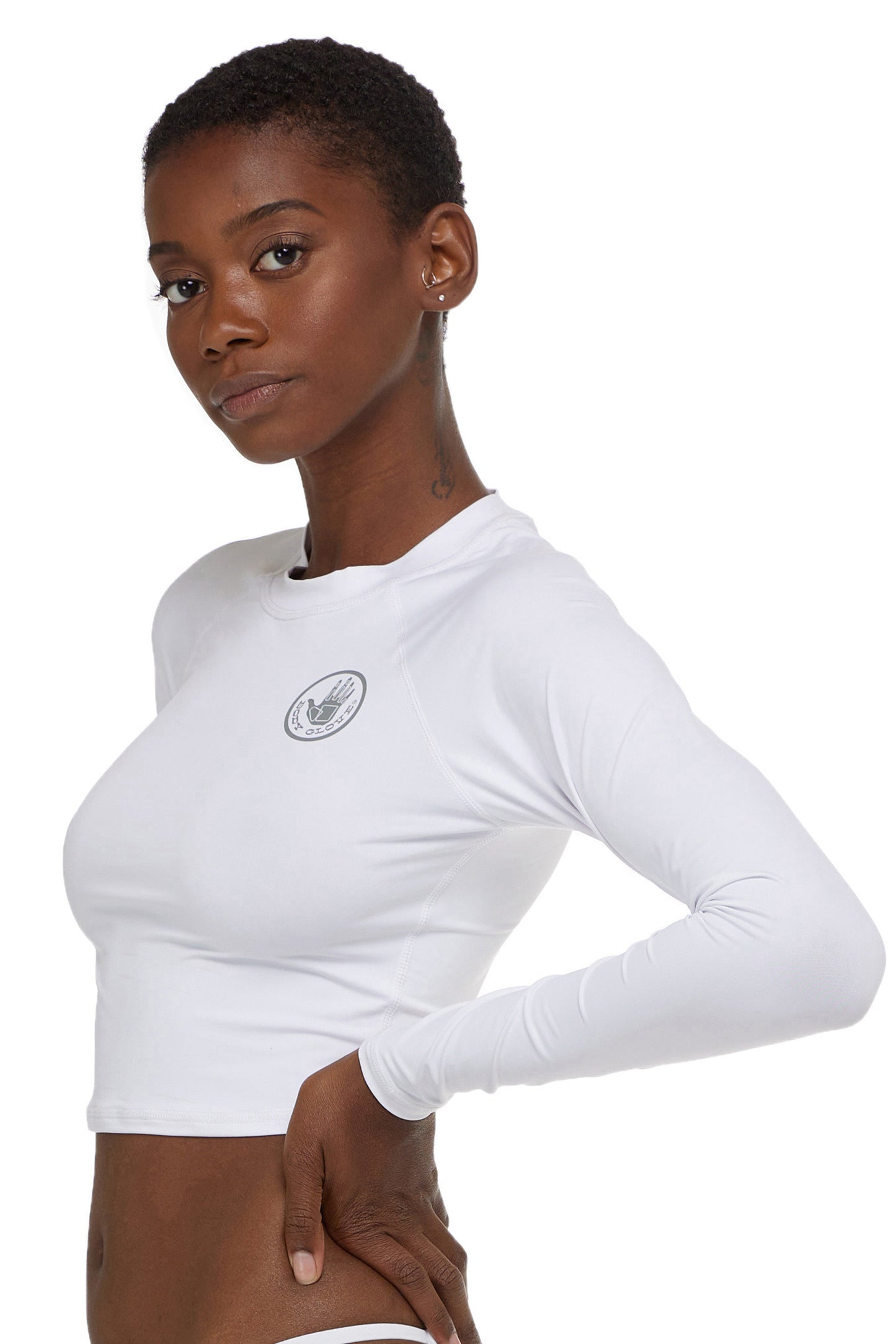 Body Glove Smoothies Let It Be Crop Long-Sleeve Rash Guards Snow