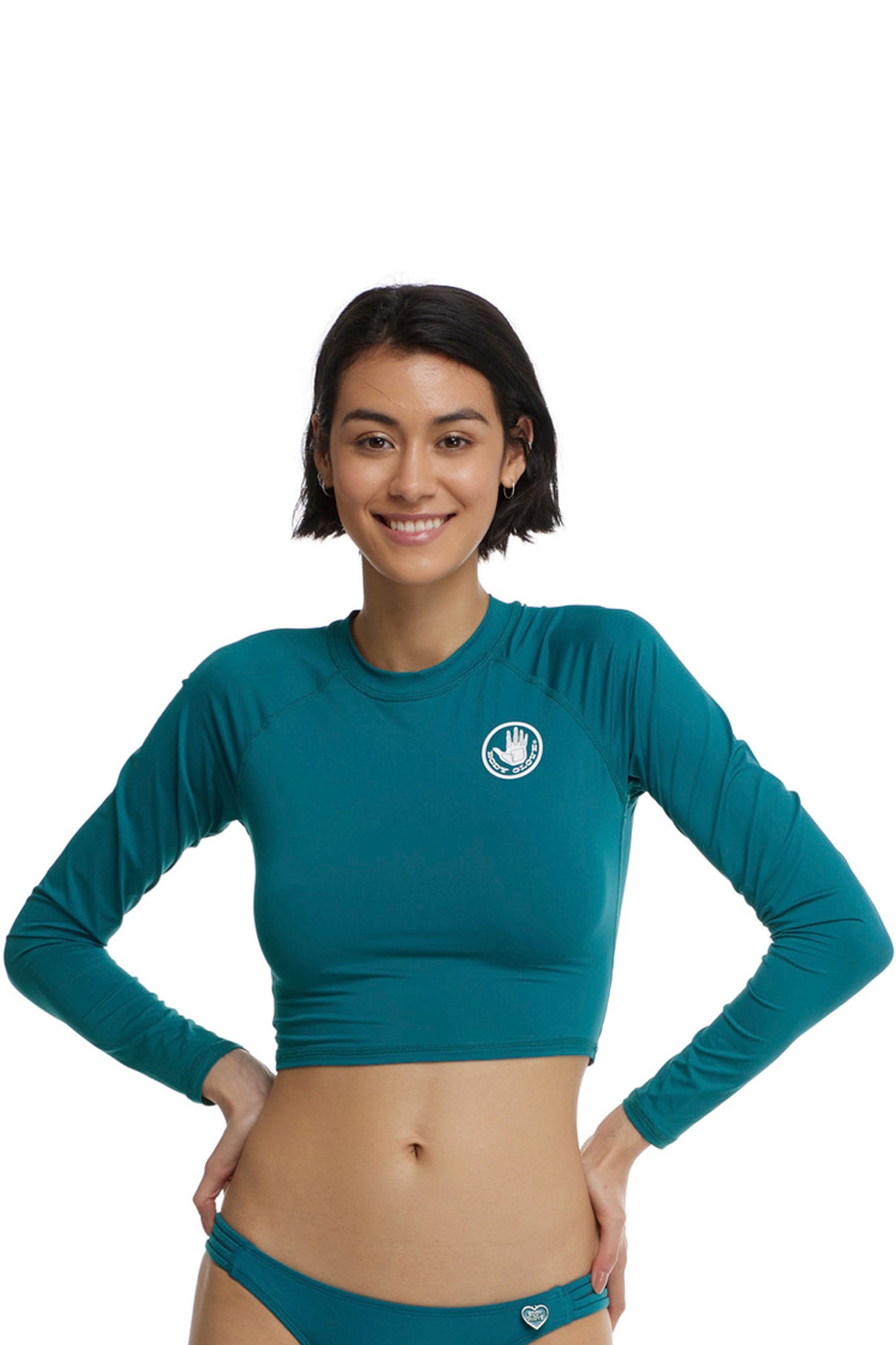 Body Glove Smoothies Let It Be Crop Long-Sleeve Rash Guards Kingfisher