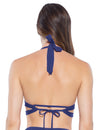 Becca By Rebecca Virtue Color Code Blue Topaz Split Banded Halter Bikini Top - eSunWear.com