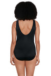 Longitude Piping The Wave Highneck Mesh Tank One Piece Black