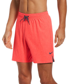  Nike Swim Men's Essential Vital 7" Volley Swim Shorts Bright Crimson