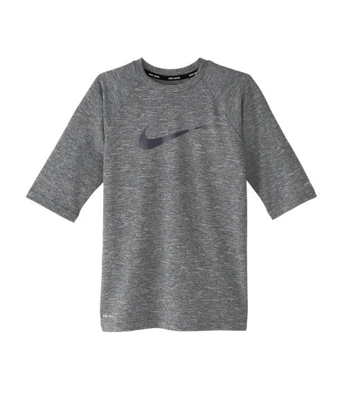 Nike Swim Boys' Half-Sleeve Hydroguard Swim Shirt Black