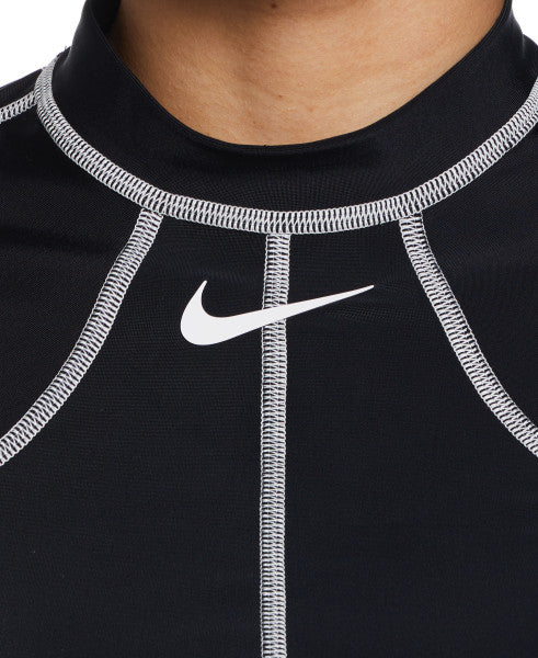 Nike Swim Women's Fusion Long-Sleeve Crop Hydroguard Black