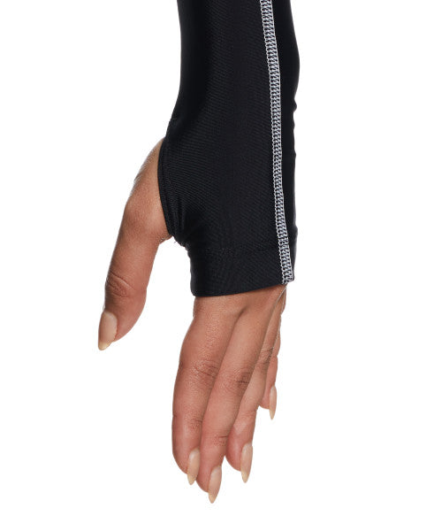 Nike Swim Women's Fusion Long-Sleeve Crop Hydroguard Black