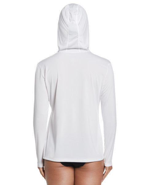 Nike Swim Women's Essential Long-Sleeve Hooded Hydroguard White