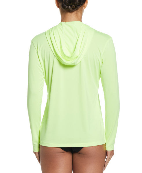 Nike Swim Women's Essential Long-Sleeve Hooded Hydroguard Volt Glow