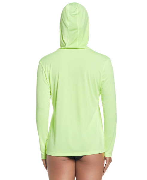 Nike Swim Women's Essential Long-Sleeve Hooded Hydroguard Volt Glow