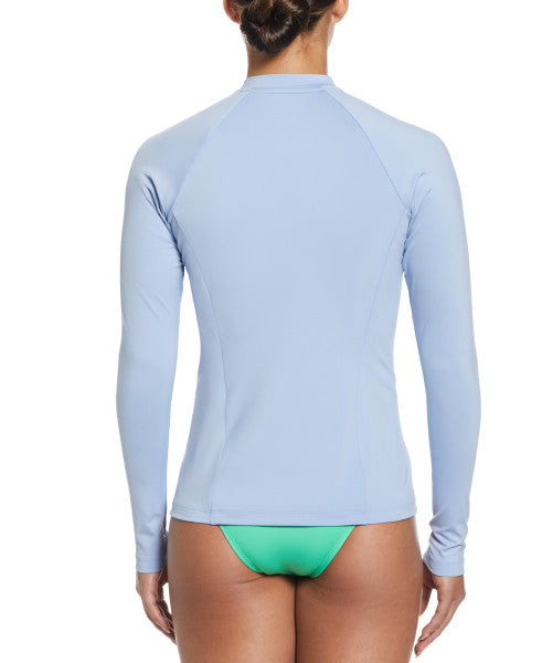 Nike Swim Women's Essential Logo Long-Sleeve Zip Cover Up Cobalt Bliss