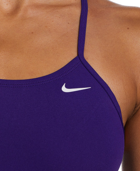 Nike Swim Women's Poly Solid Cut-Out One Piece Court Purple