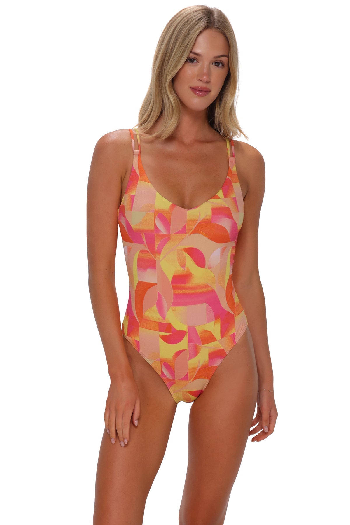 Sunsets Dreamsicle Crepe Veronica One Piece