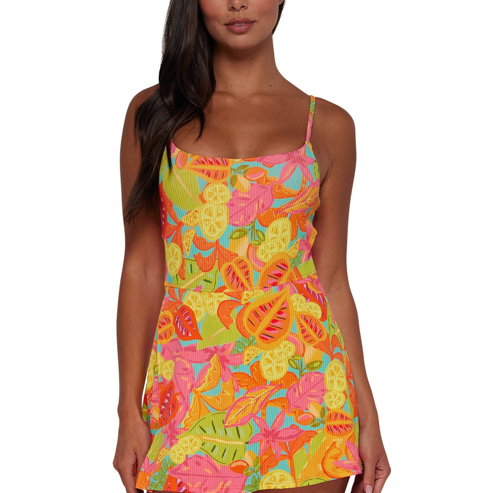 Sunsets Citrus Grove Sandbar Rib Naomi Swim Dress