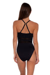 Sunsets Black Seagrass Texture Alexia One Piece