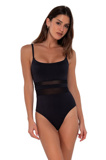  Sunsets Black Seagrass Texture Alexia One Piece