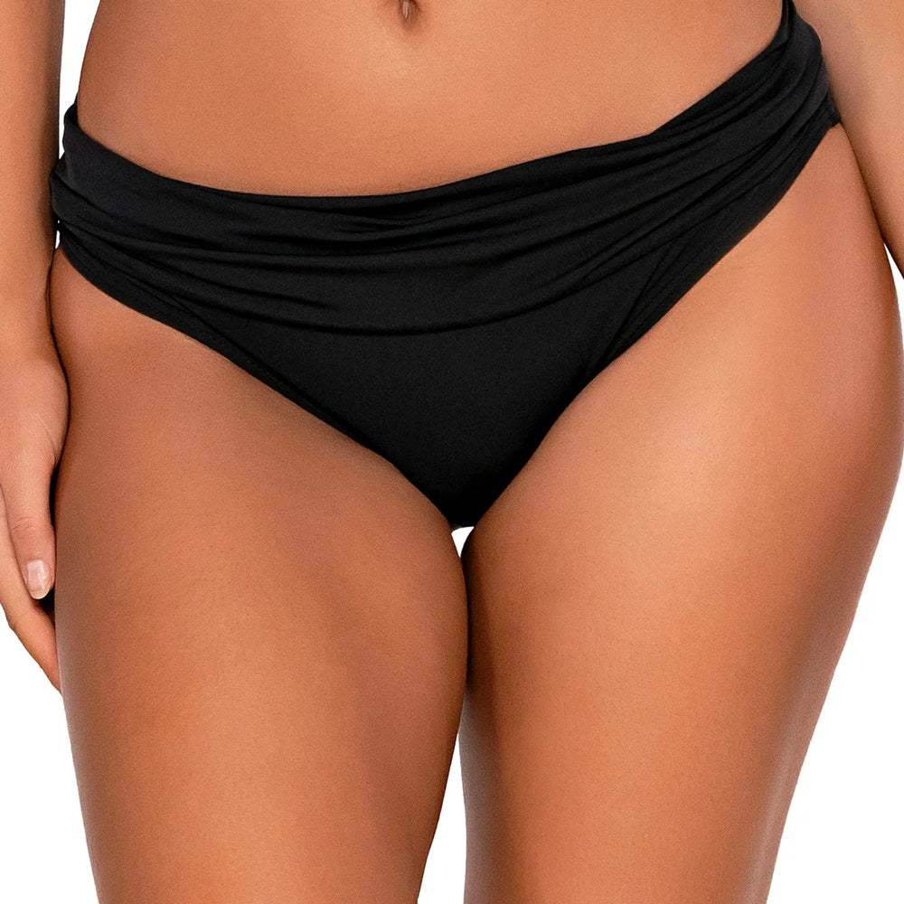 Sunsets Black Sash Low Rise Bikini Bottom