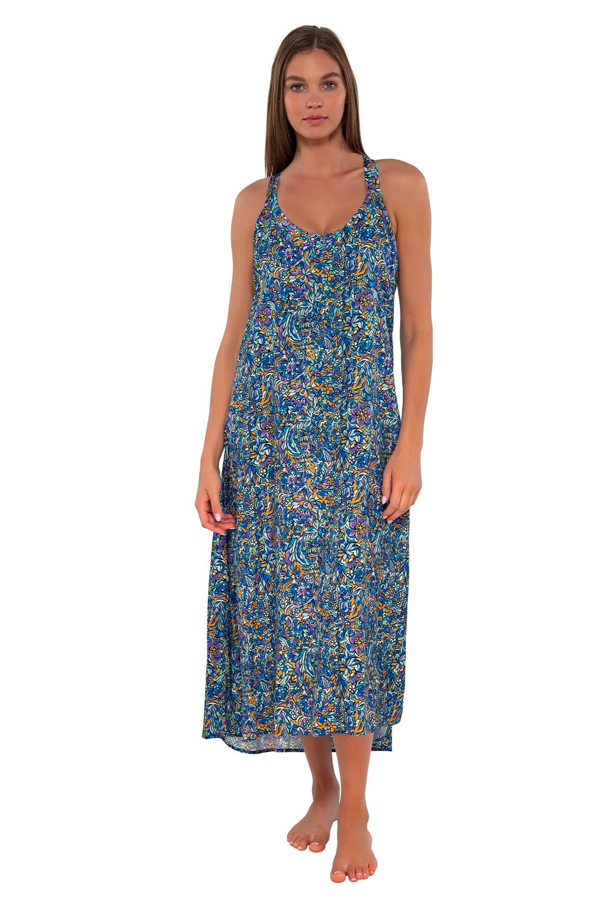 Sunsets Pansy Fields Destination Dress Cover Up