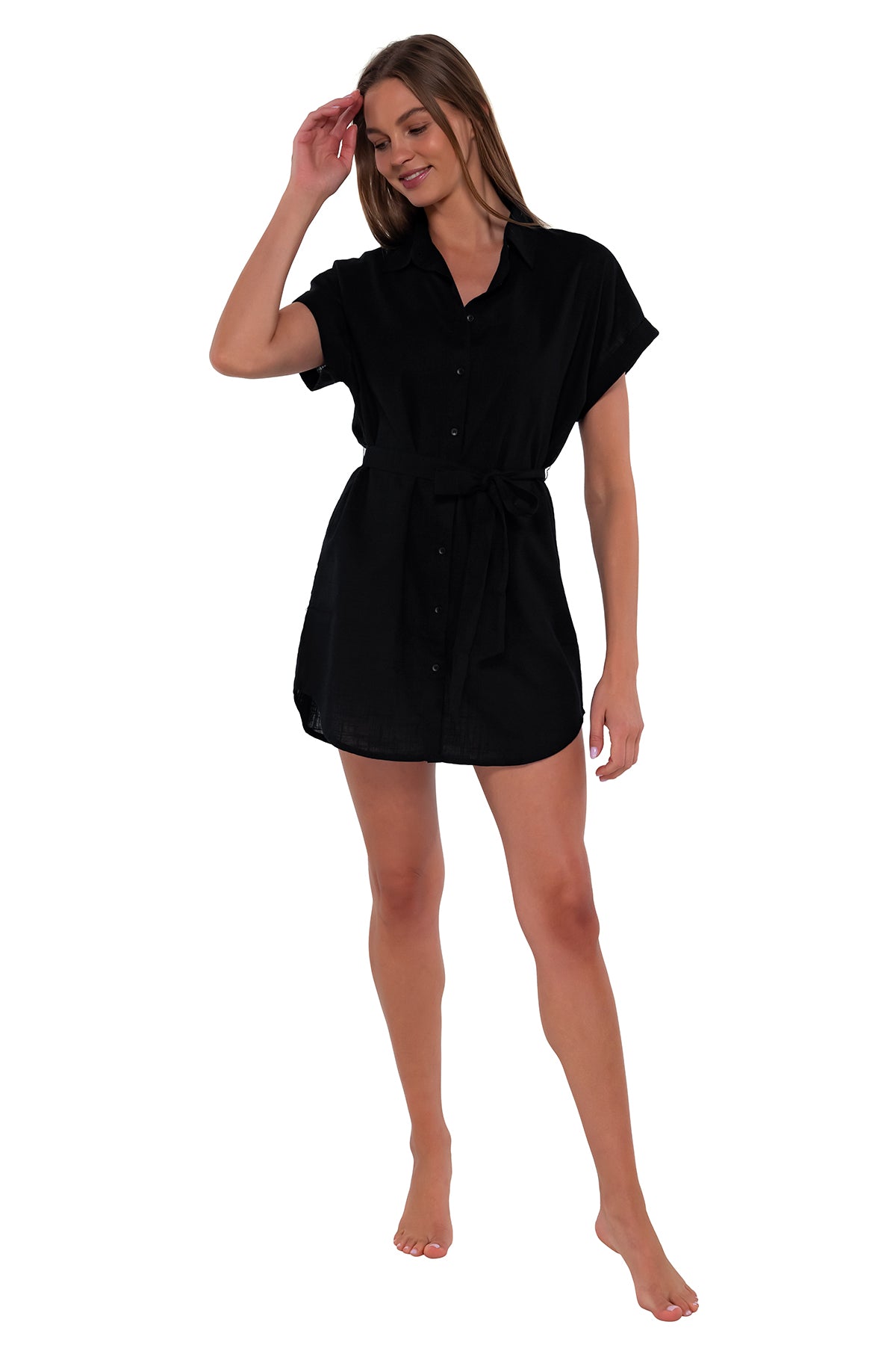 Sunsets Black Lucia Dress Cover Up