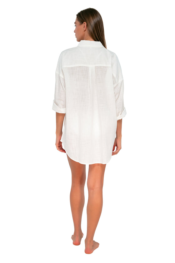 Sunsets White Lily Delilah Shirt Cover Up