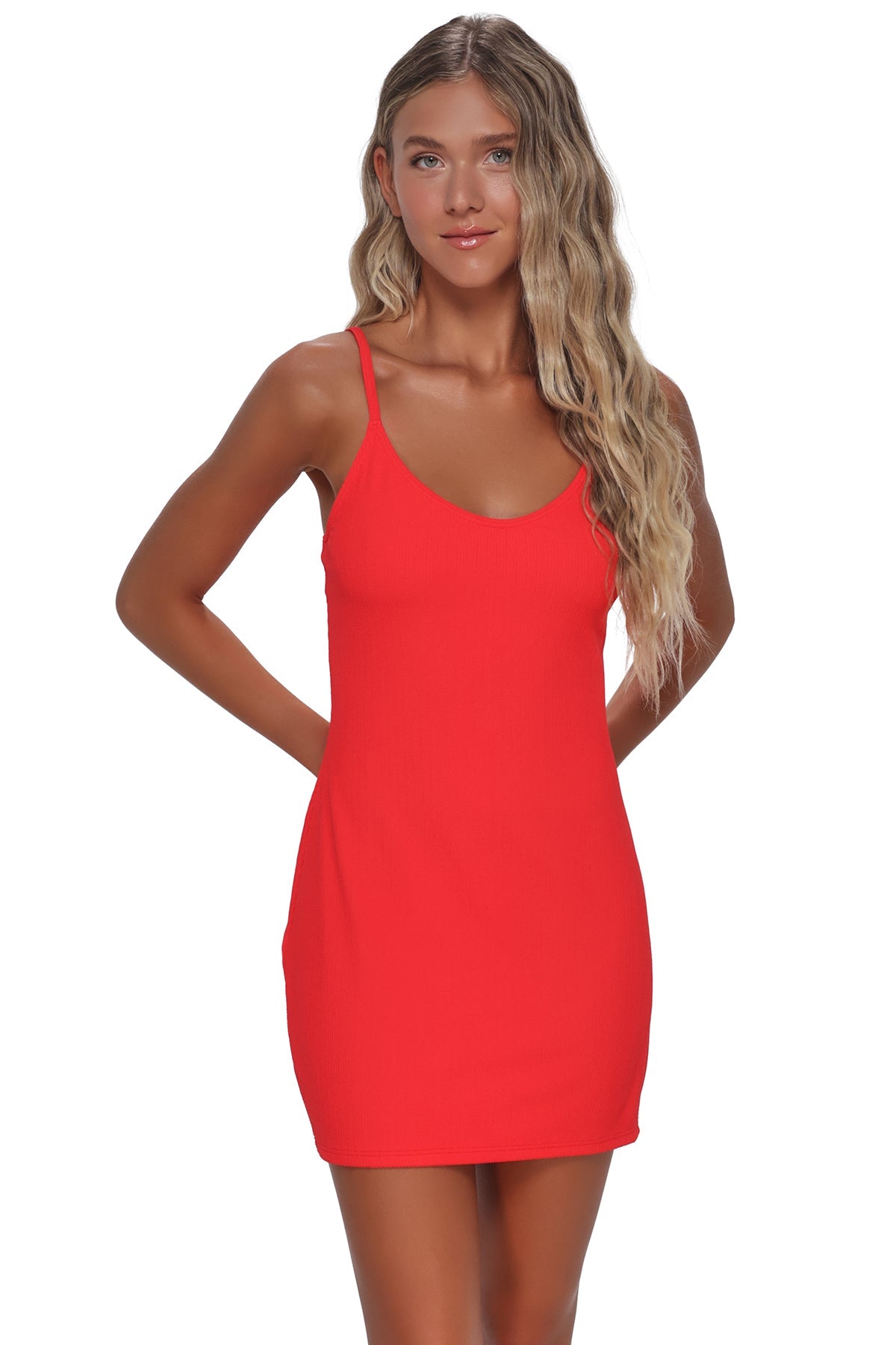 Pacifica Red Hot Rib Zenya Dress Cover-Up
