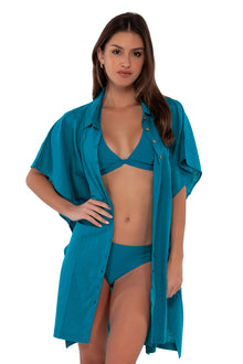  Sunsets Avalon Teal Shore Thing Tunic Cover Up