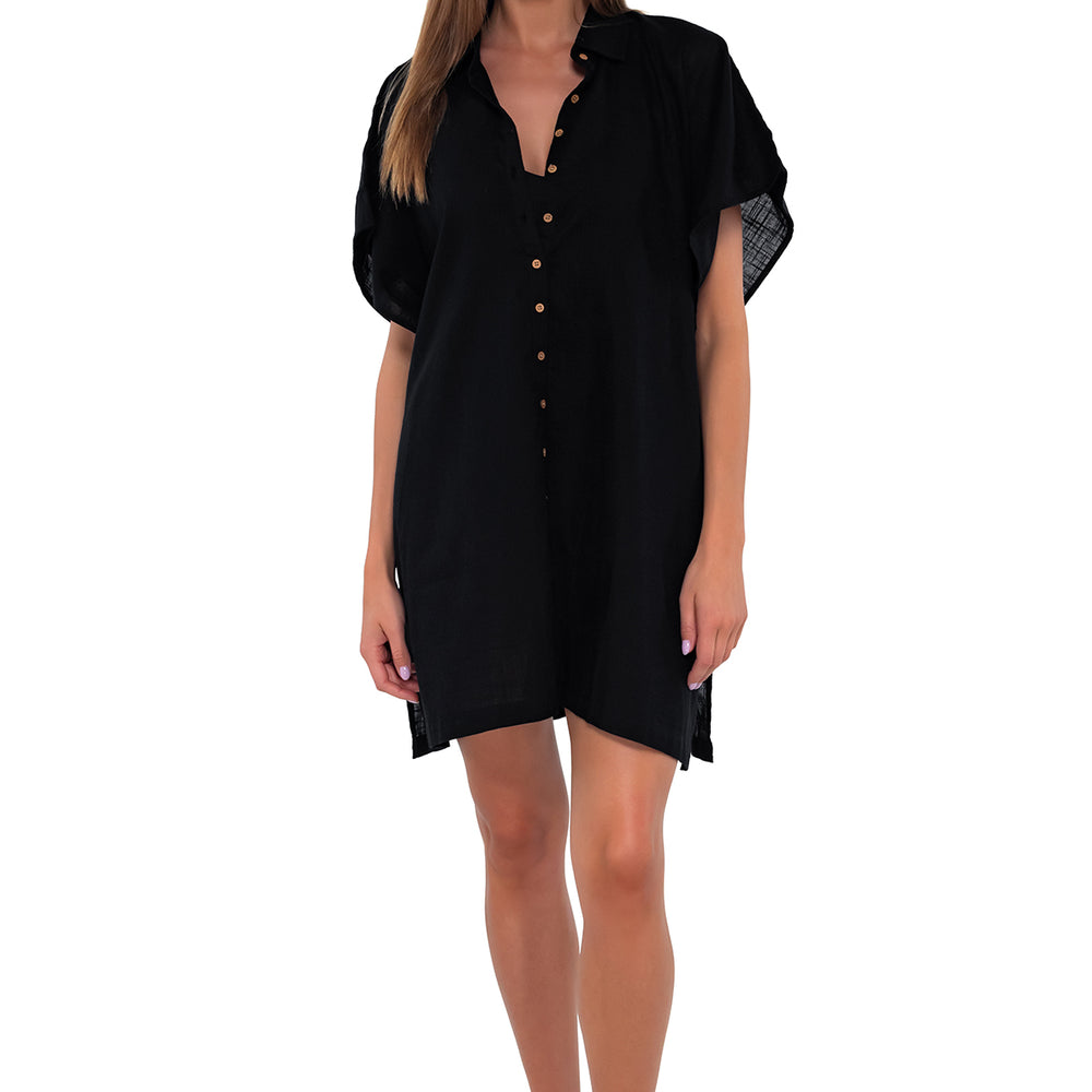 Sunsets Black Shore Thing Tunic Cover Up