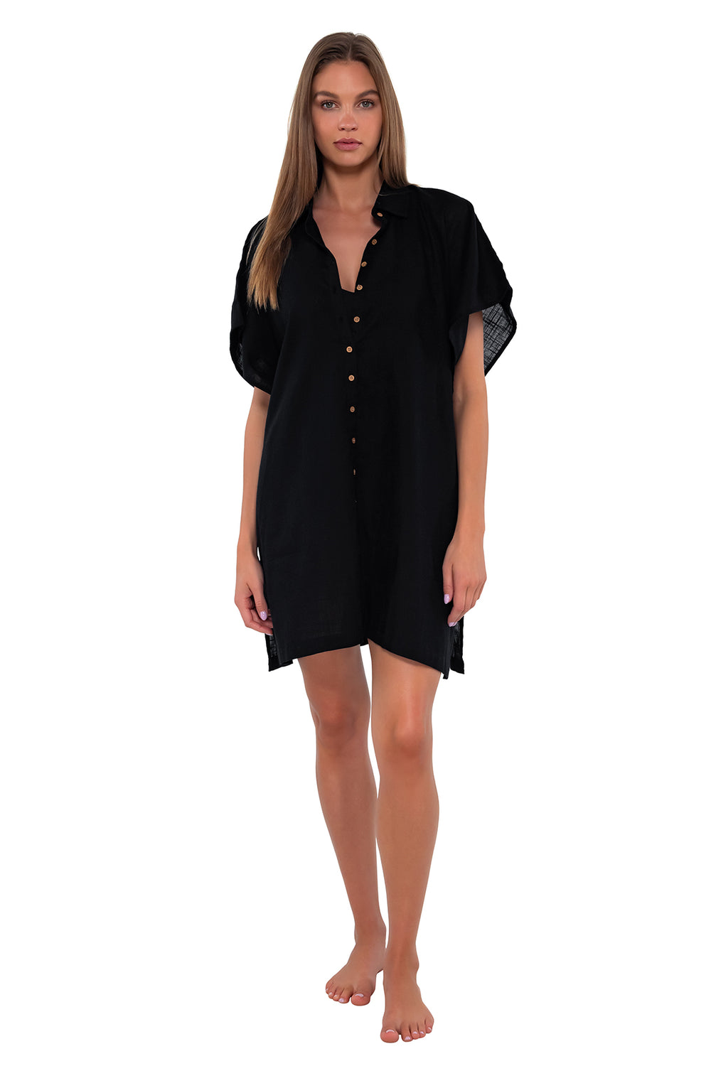 Sunsets Black Shore Thing Tunic Cover Up