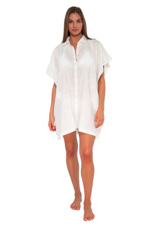  Sunsets White Lily Shore Thing Tunic Cover Up