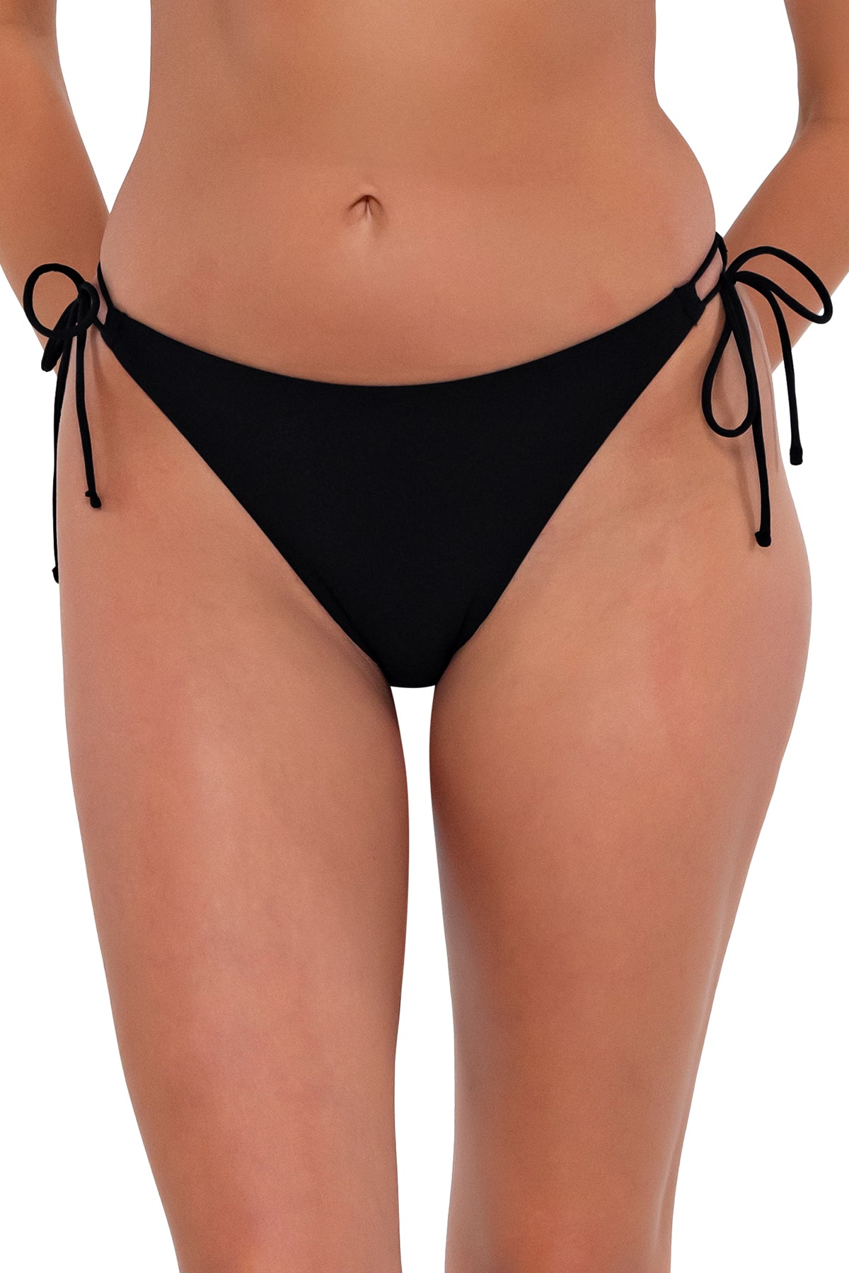 Sunsets Black Everlee Tie Side Bikini Bottom