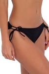 Sunsets Black Seagrass Texture Everlee Tie Side Bikini Bottom