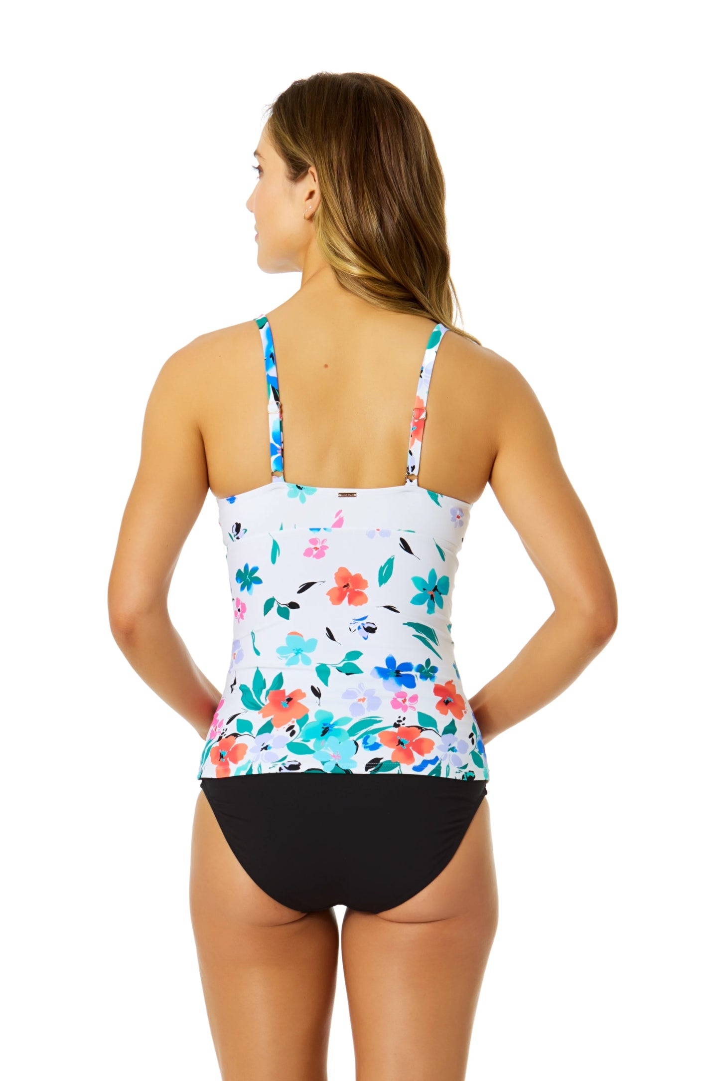 Anne Cole Fiore Twist Front Underwire Tankini Swim Top