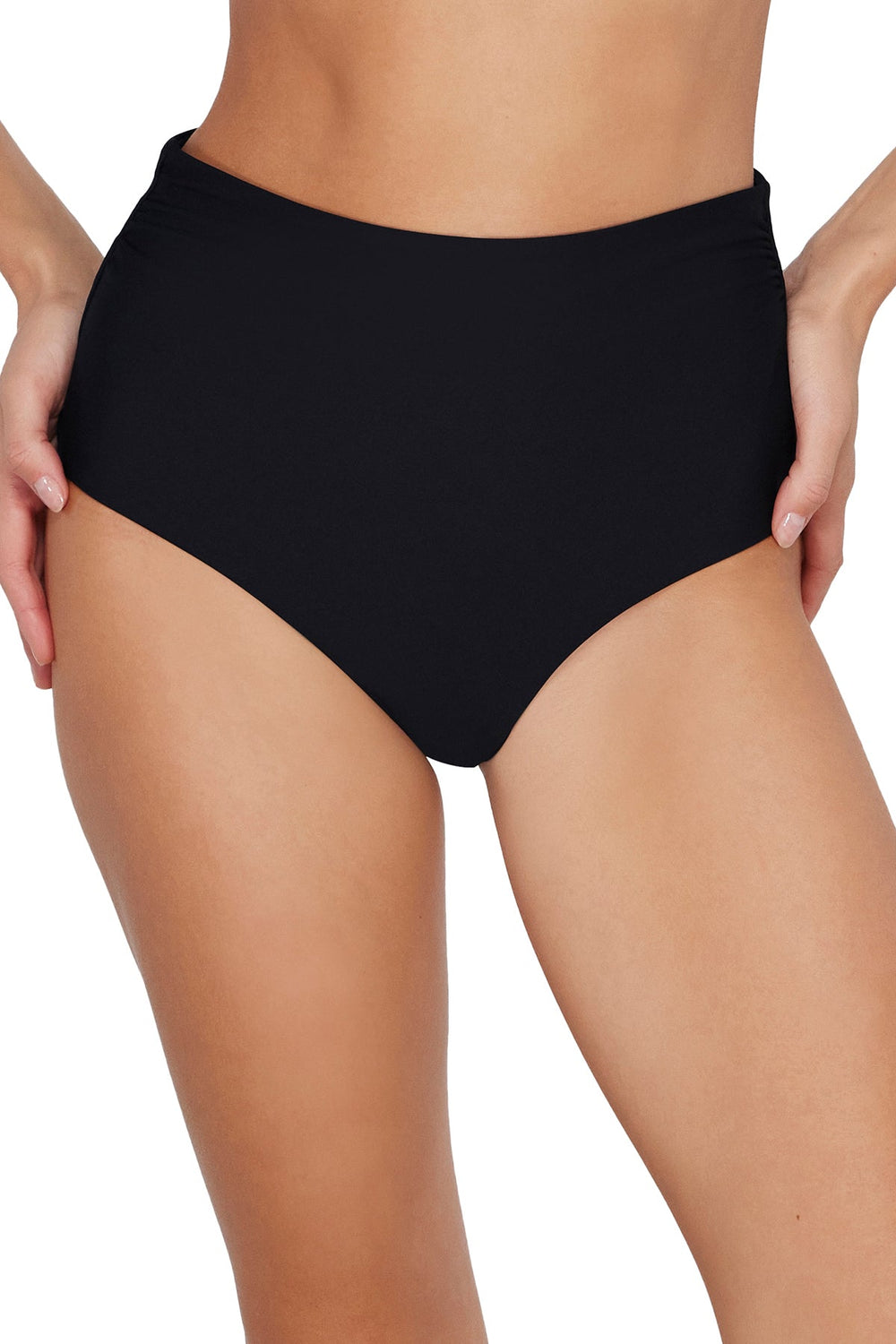 Sunsets Black Capri High Waist Bottom