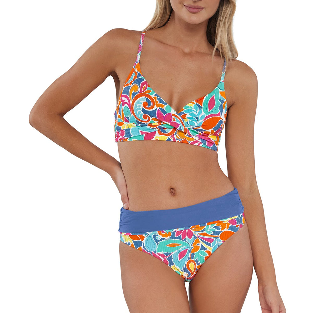 
                      
                        Sunsets Festive Floral Sandbar Rib Capri High Waist Bottom
                      
                    