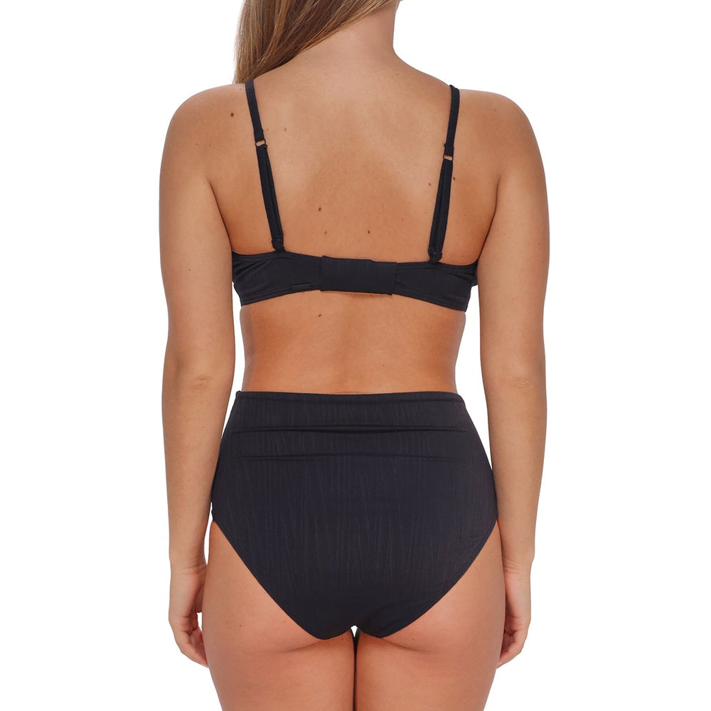 Sunsets Black Seagrass Texture Capri High Waist Bottom