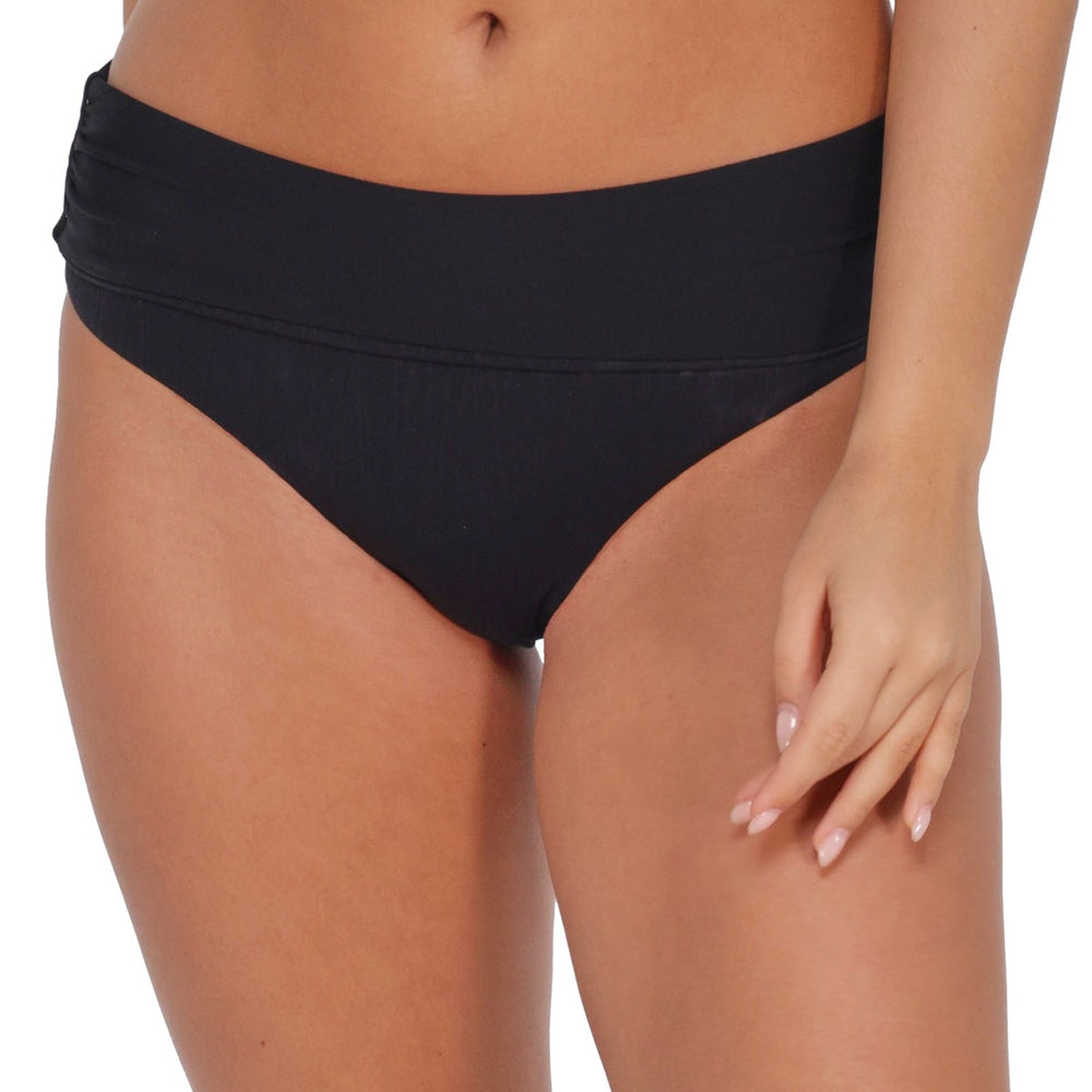
                      
                        Sunsets Black Seagrass Texture Capri High Waist Bottom
                      
                    