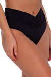 Sunsets Black Seagrass Texture Summer Lovin V-Front Bikini Bottom