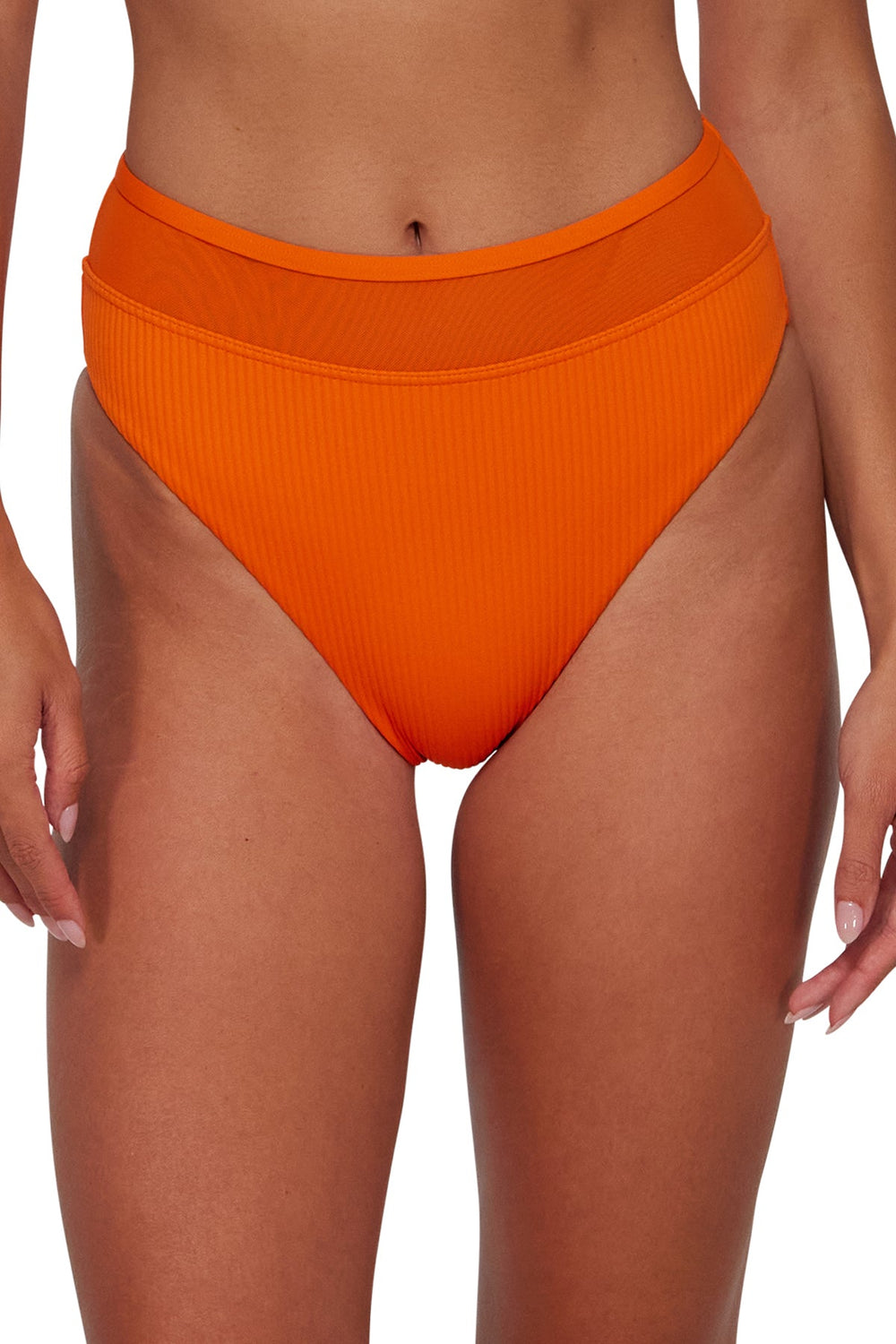 Sunsets Kumquat Sandbar Rib Annie High Waist Bottom